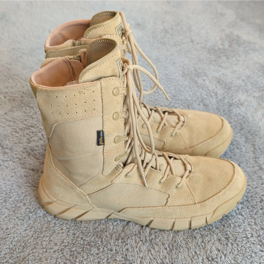 Free Soldier Tactical Mens Tan Work Boots ACC0014 Curdura Fabric 8